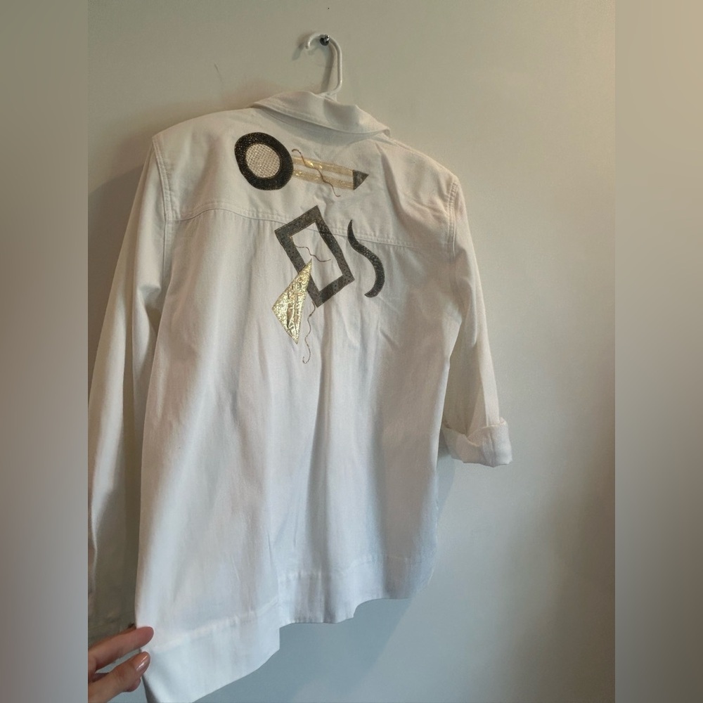 Vintage 80s White Denim Artistic Shirt - Picture 13 of 14